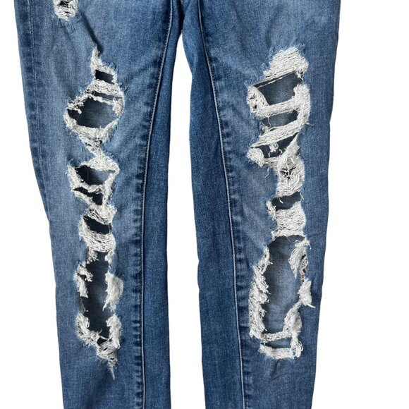 American Eagle Womens Hi-Rise Jegging Blue Distressed Size 000 - Picture 5 of 15